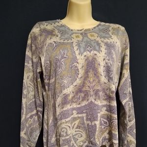 Koret Long Sleeves Petite Medium Multicolored Top